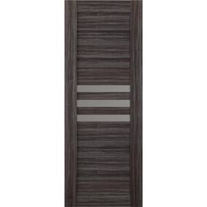 Dome 30 in. x 96 in. No Bore Solid Composite Core 3-Lite Frosted Glass Gray Oak Wood Composite Interior Door Slab