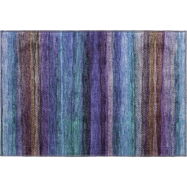 Mayfield Premium Machine Washable Abstract AMF2093 Blue 2 ft. x 3 ft. Accent Rug