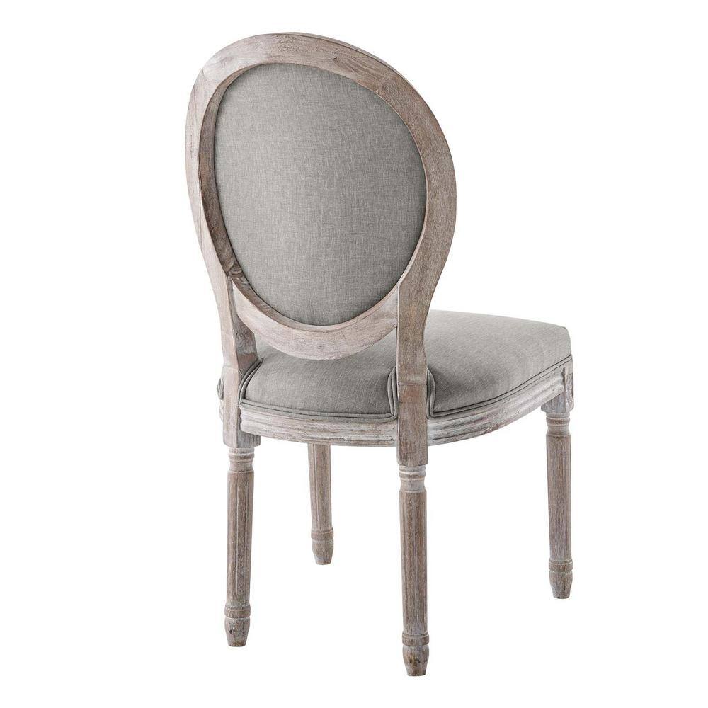 Emanate Fluted Wood Frame Light Gray Upholstered Side Chair