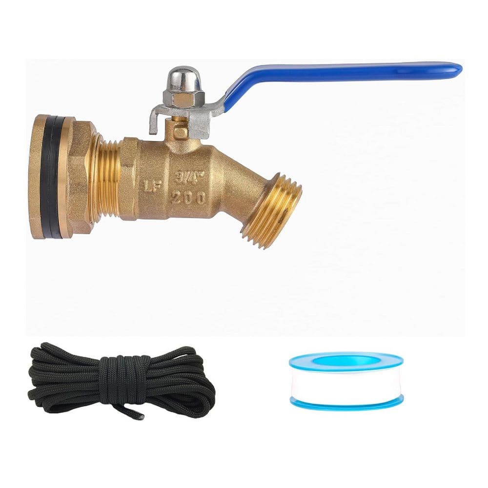 55 gal. Brass Water Tank Faucet, Bulkhead Valve for Outdoor Plastic Bucket 