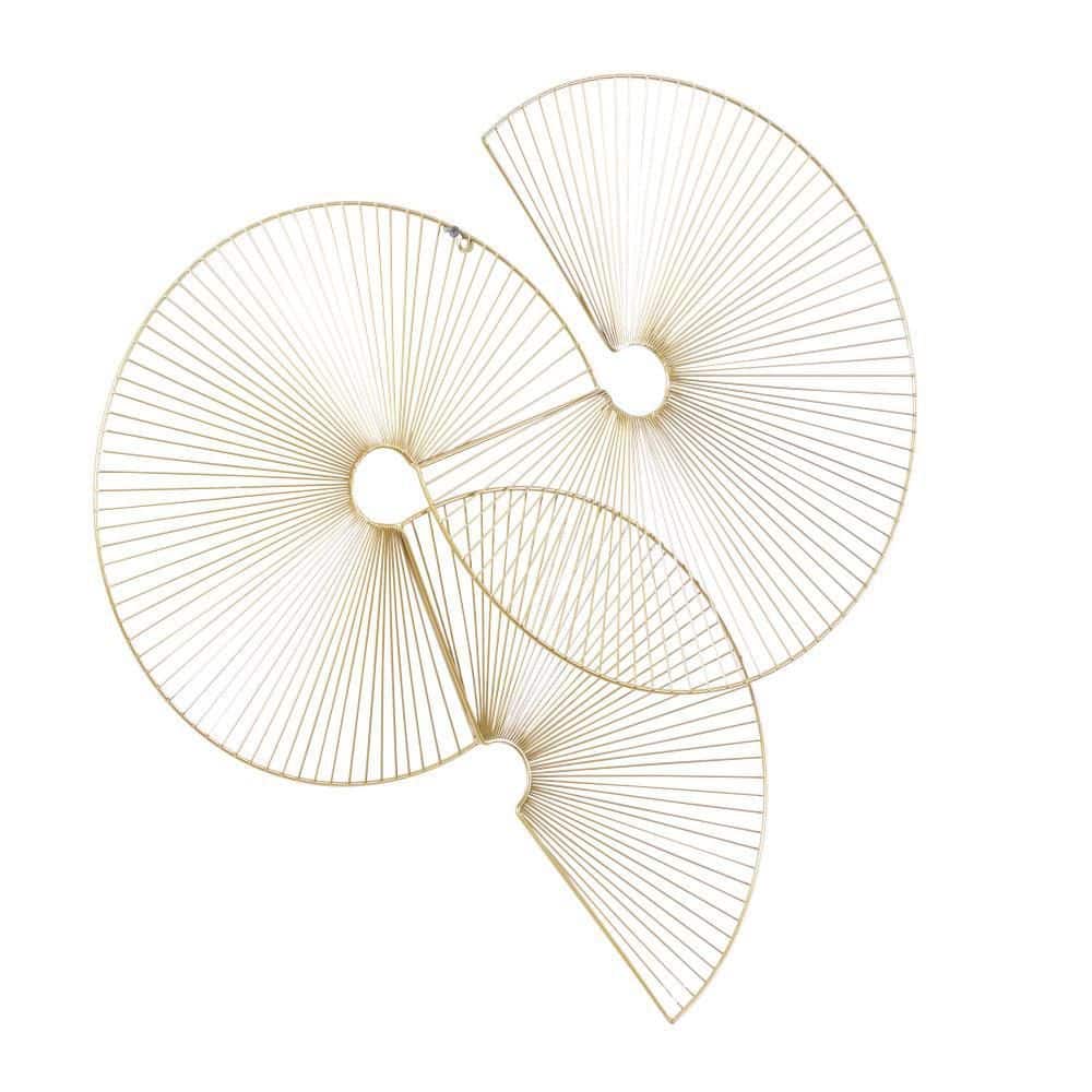 Gold Half Moon Radial Sunburst Metal Wall Sculpture 23"x23"