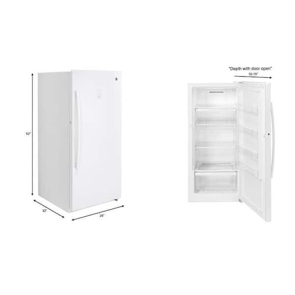 GE Garage Ready 14.2 cu. ft. Frost Free Defrost Upright Freezer in White  FUF14QRRWW - The Home Depot