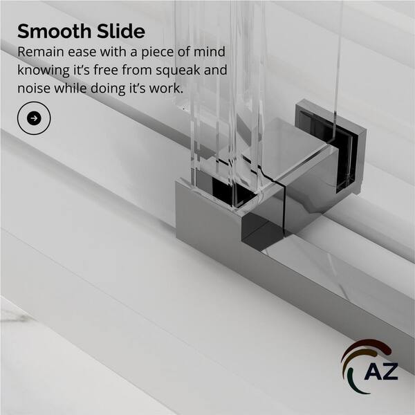 AZUPIN VestaXL 76 in.-80 in. W x 76 in. H Sliding Frameless Shower