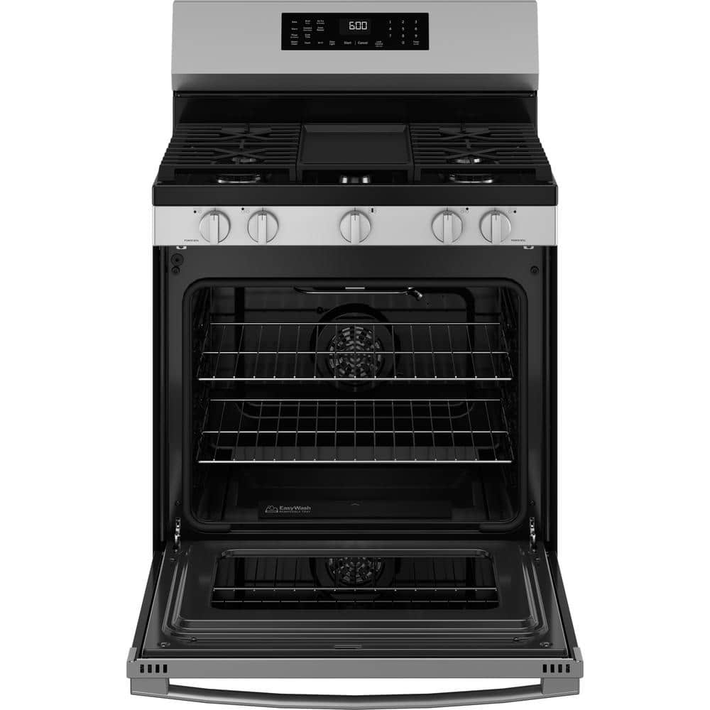 GE 5.3 Cu. Ft. Stainless Freestanding Single Gas Smart Range - Thumbnail 2