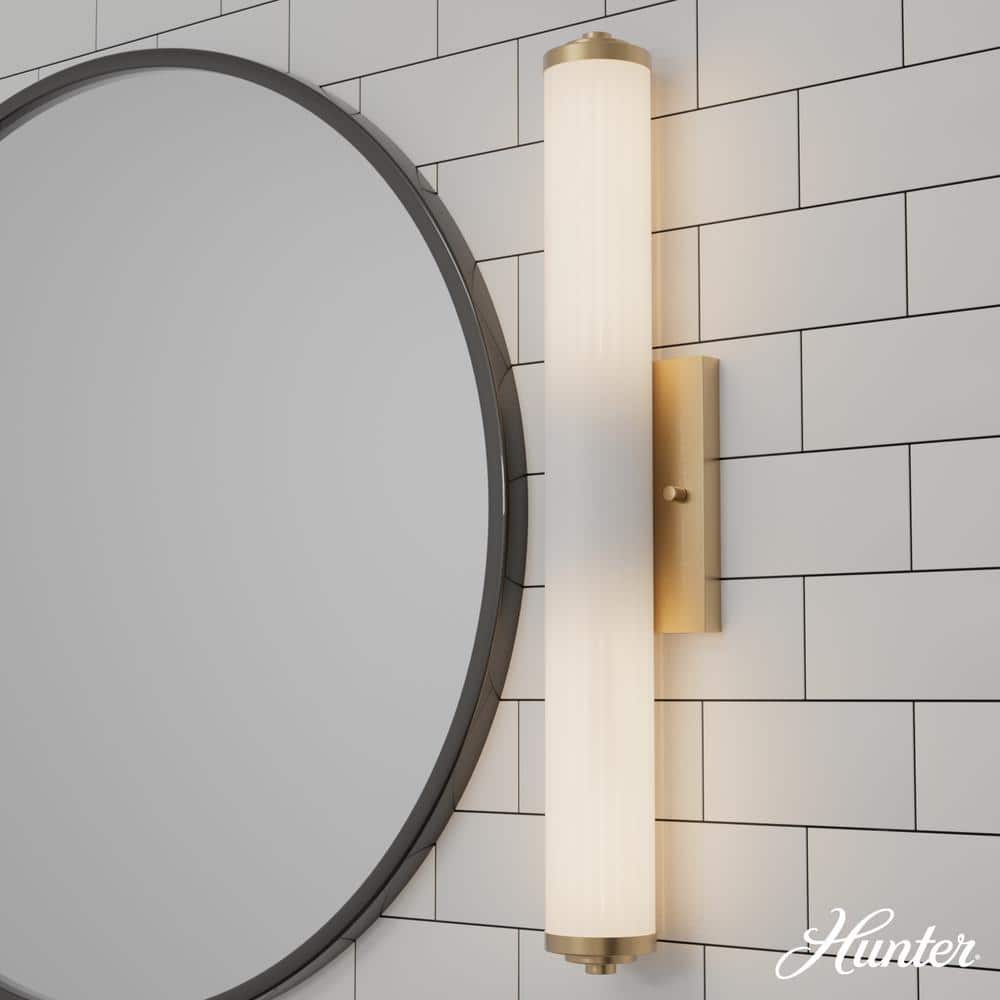 Holly Grove 24 in. 2-Light Alturas Gold Vanity Light with Cased White Ribbed Glass Shades price history on PriceWatchPro