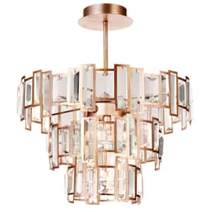 Quida 5 Light Down Chandelier With Champagne Finish