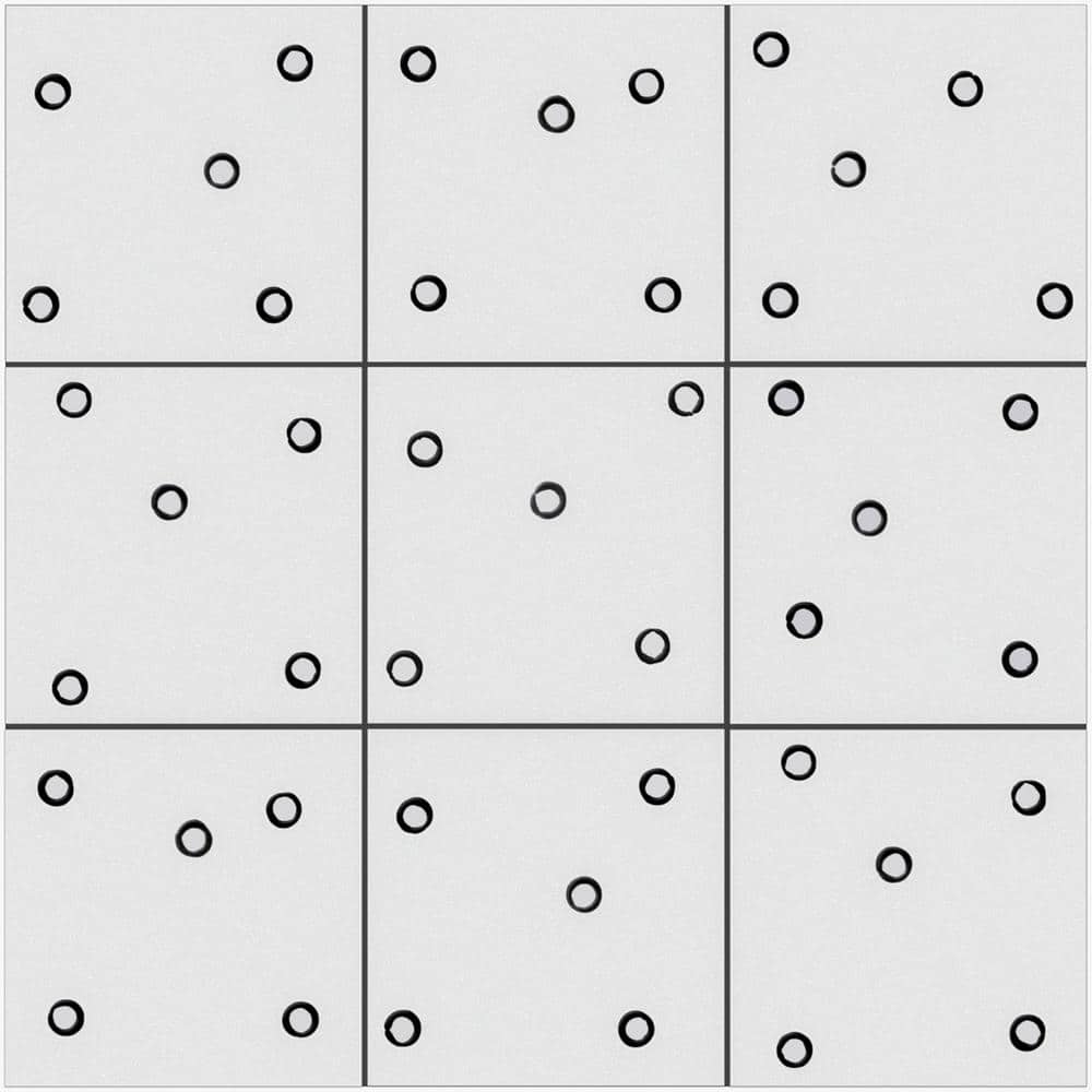 Kenzo 8" x 8" White and Black Porcelain Patterned Tile