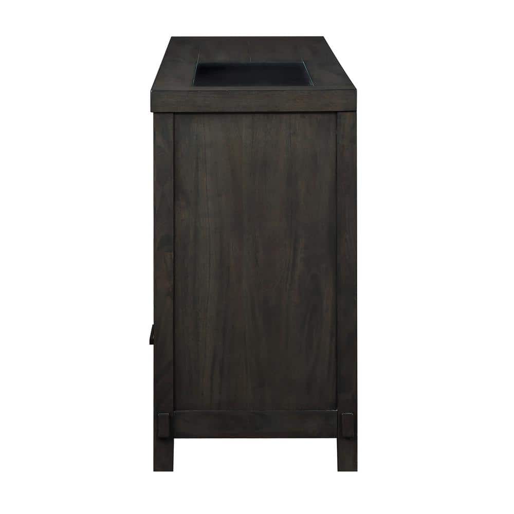 Dusky Cedar Transitional Server with Glass Doors and Drawers