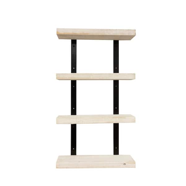 Del Hutson Designs 20 in. White Quartette Jet Tiered Shelf