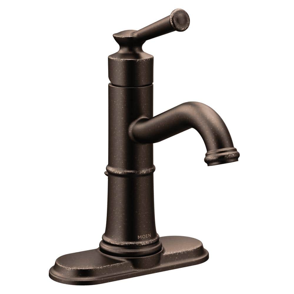Oil Rubbed Bronze Single Hole Bathroom Faucet with Drain Assembly
