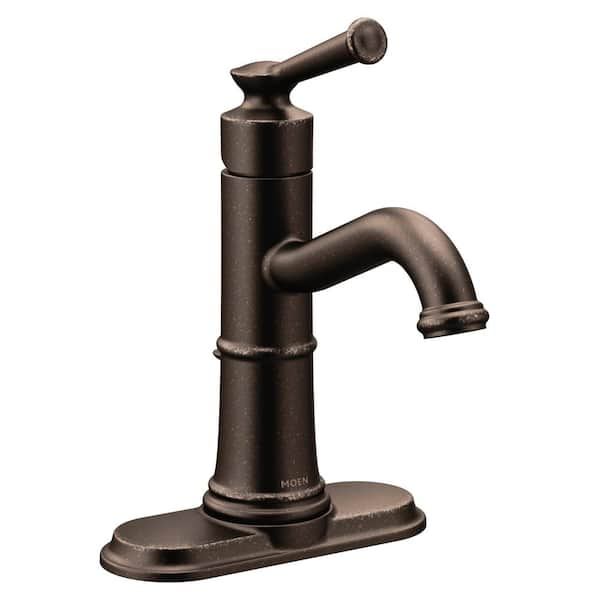 MOEN Belfield Single Hole Single-Handle Bathroom Faucet in Oil Rubbed ...