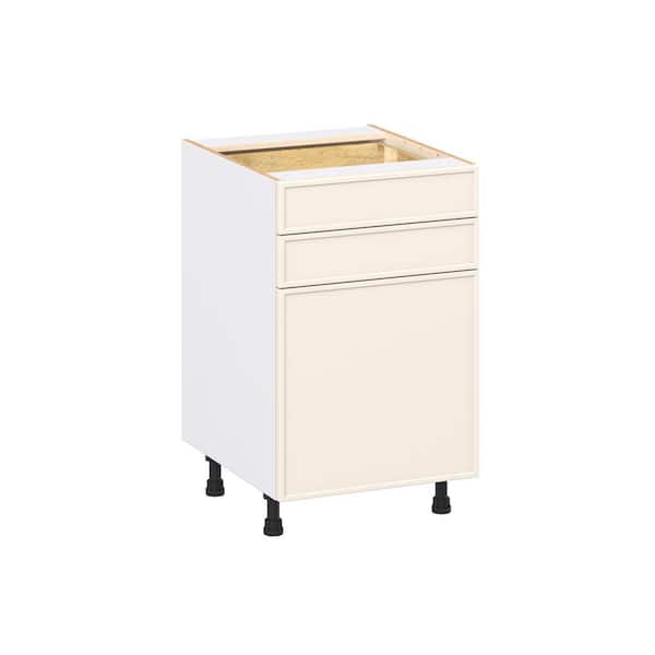 Fairview 21 in.Wx24 in.D x 34.5 in. H Assembled Slim Shaker Base Kitchen Cabinet in Washed Linen with Two 5 in. Drawers