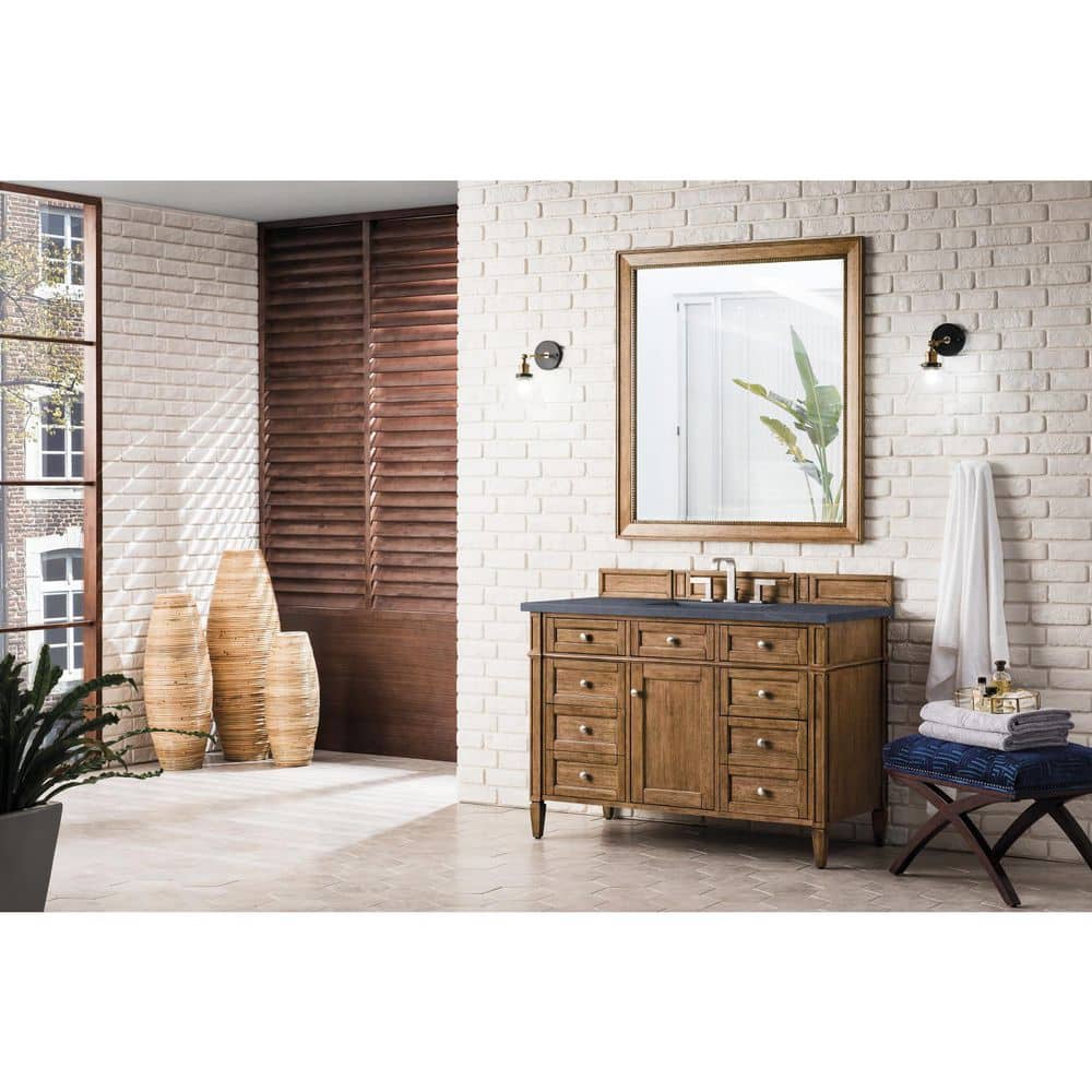 Brittany 48.0 in. W x 23.5 in. D x 34 in. H Bathroom Vanity in Saddle Brown with Charcoal Soapstone Quartz Top price history on PriceWatchPro