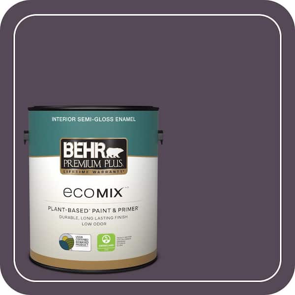 1 gal. #BXC-51 Deep Mulberry Semi-Gloss Enamel EcoMix Plant-Based Interior Paint & Primer