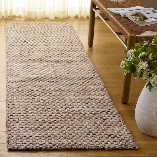 Vermont 2 ft. x 8 ft. Sand/Ivory Pebble Weave Washable Runner Rug