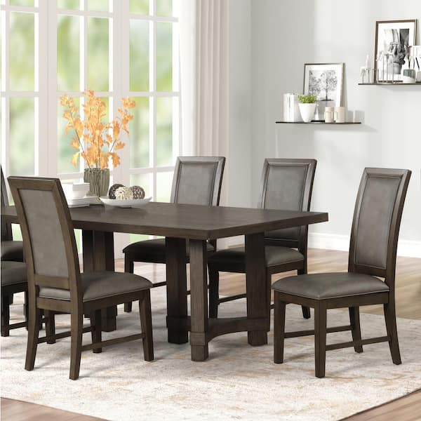 NEW CLASSIC HOME FURNISHINGS New Classic Furniture Cityscape 5-piece Rectangle Walnut Wood Top Dining Table Set (Seats 4)