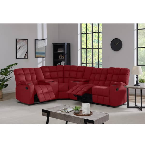 red reclining sectional