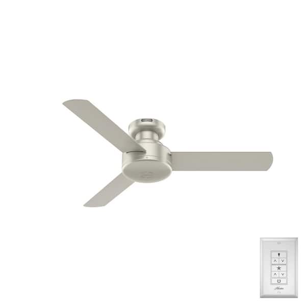Hunter Presto 44 in. Indoor Ceiling Fan in Matte Nickel with Wall Control Included For Bedrooms
