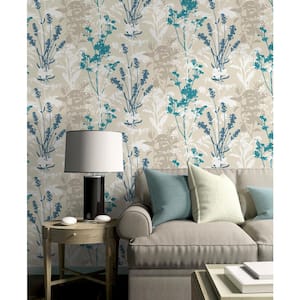 Meadow Blue Wild Flowers Matte Non-Pasted Peelable Paper Wallpaper