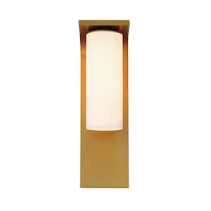 Colonne 1-Light Gold Hardwired Outdoor Wall Lantern Sconce (1-Pack)