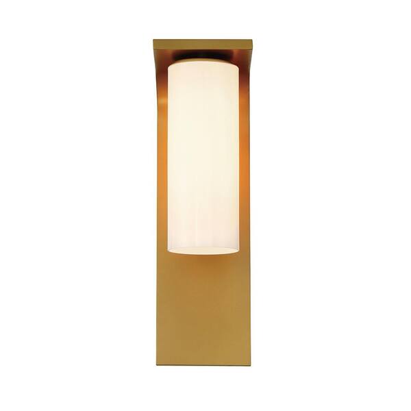 Eurofase Colonne 1-Light Gold Hardwired Outdoor Wall Lantern Sconce (1-Pack)