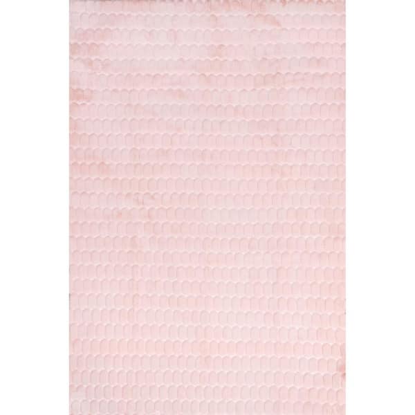 nuLOOM Nia Machine Washable Blush 8 ft. x 10 ft. Solid Area Rug