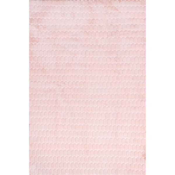 nuLOOM Nia Machine Washable Blush 4 ft. x 6 ft. Solid Area Rug