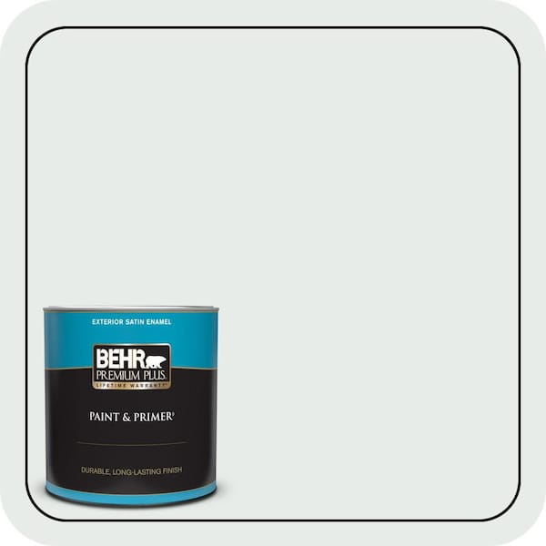 BEHR PREMIUM PLUS 1 qt. #BL-W05 Dusting Powder Satin Enamel Exterior Paint & Primer