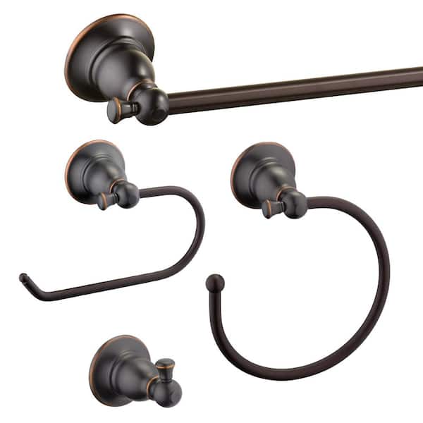 Design House Oakmont 4-Piece Bathroom Hardware Accessory Kit in Oil Rubbed Bronze