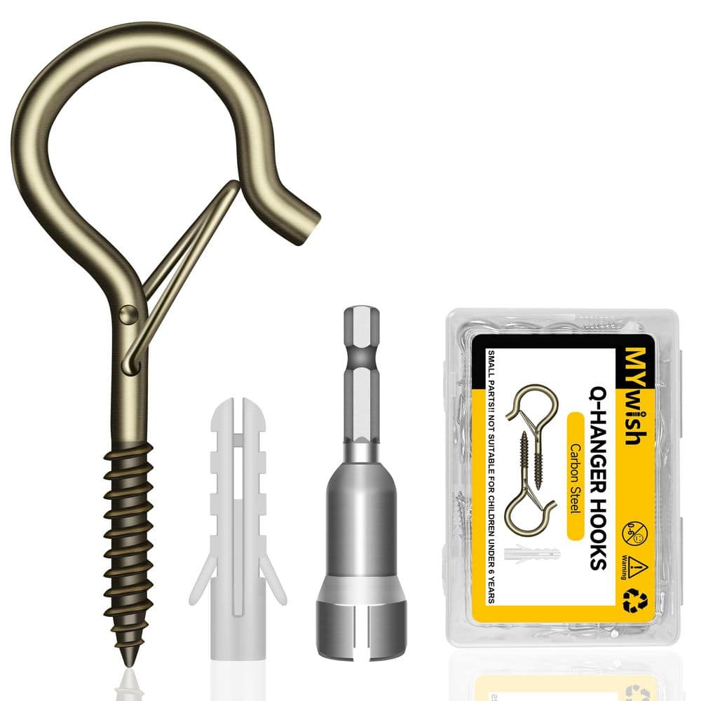 1.34 in. Bronze Cup Hook, 40 lbs. Capacity Q Hanger Hooks with Safety Buckle (50-Pack) price history on PriceWatchPro