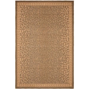 Courtyard Natural/Gold 4 ft. x 6 ft. Animal Print Indoor/Outdoor Patio  Area Rug