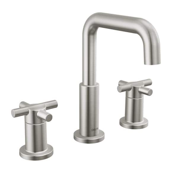 Delta Nicoli 8 in. Widespread Double Handle Bathroom Faucet in Stainless Steel
