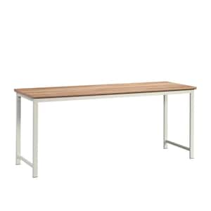 Bergen Circle 71.102 in. Kiln Acacia Writing Desk or Worktable with Metal Frame