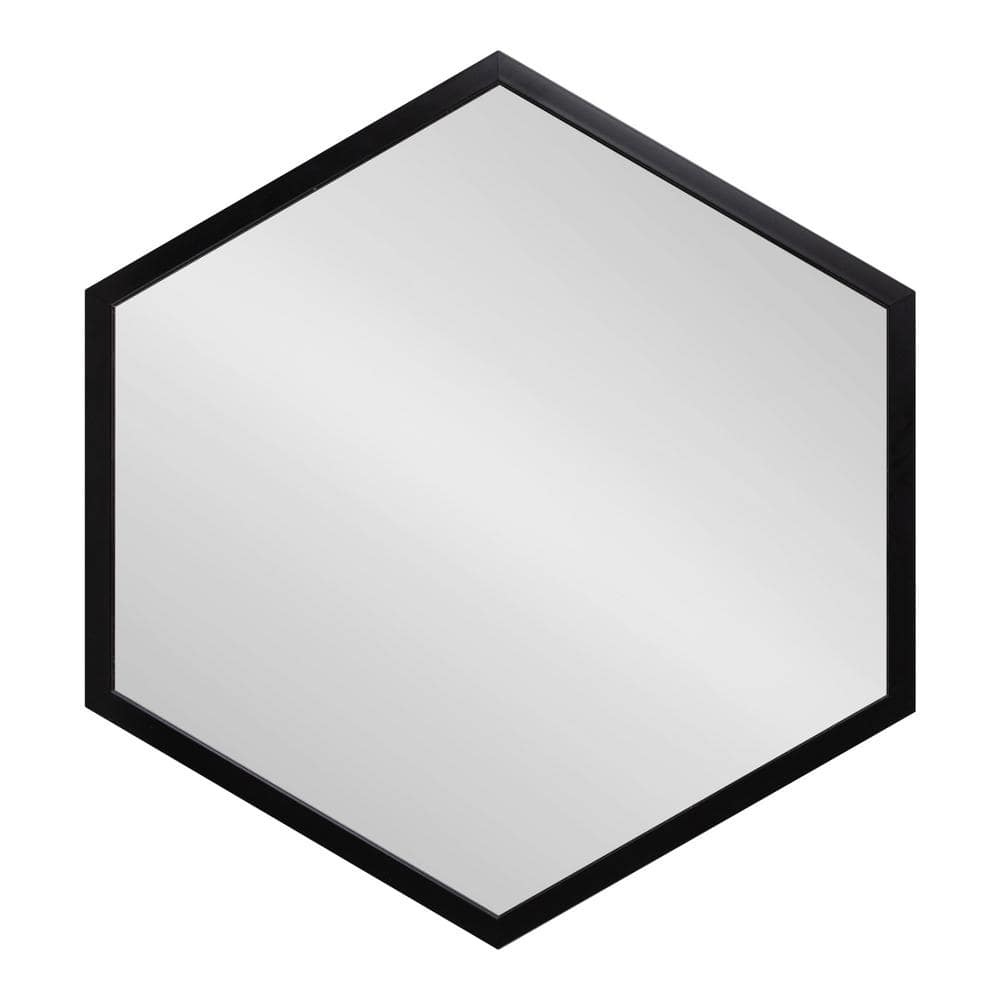 Laverty 24" x 26" Modern Hexagon Black Framed Wall Mirror