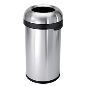 simplehuman 80L Round Open Top Commercial Trash Can, Brushed