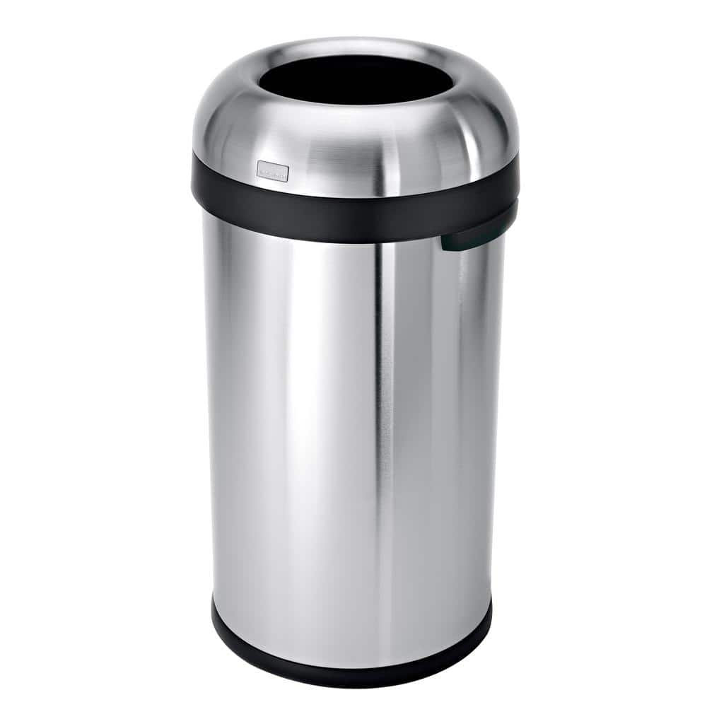 simplehuman Mini Round Steel Trash Can, 7-3/8H x 5W x 5D, 1.6 Qt, Black