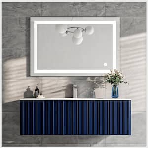 Dolce 48 in. W x 20 in. D x 14 in. H Single Bath Vanity in Blue with White Solid Surface Top with White Integrated Sink