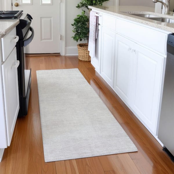 Mayfield Premium Machine Washable Abstract AMF1018 Ivory 2 ft. 3 in. x 7 ft. 6 in. Runner Rug
