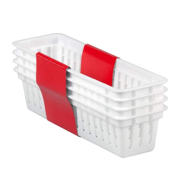 Home Basics 3.25 in. x 2.35 in. 4-Pack Plastic Basket