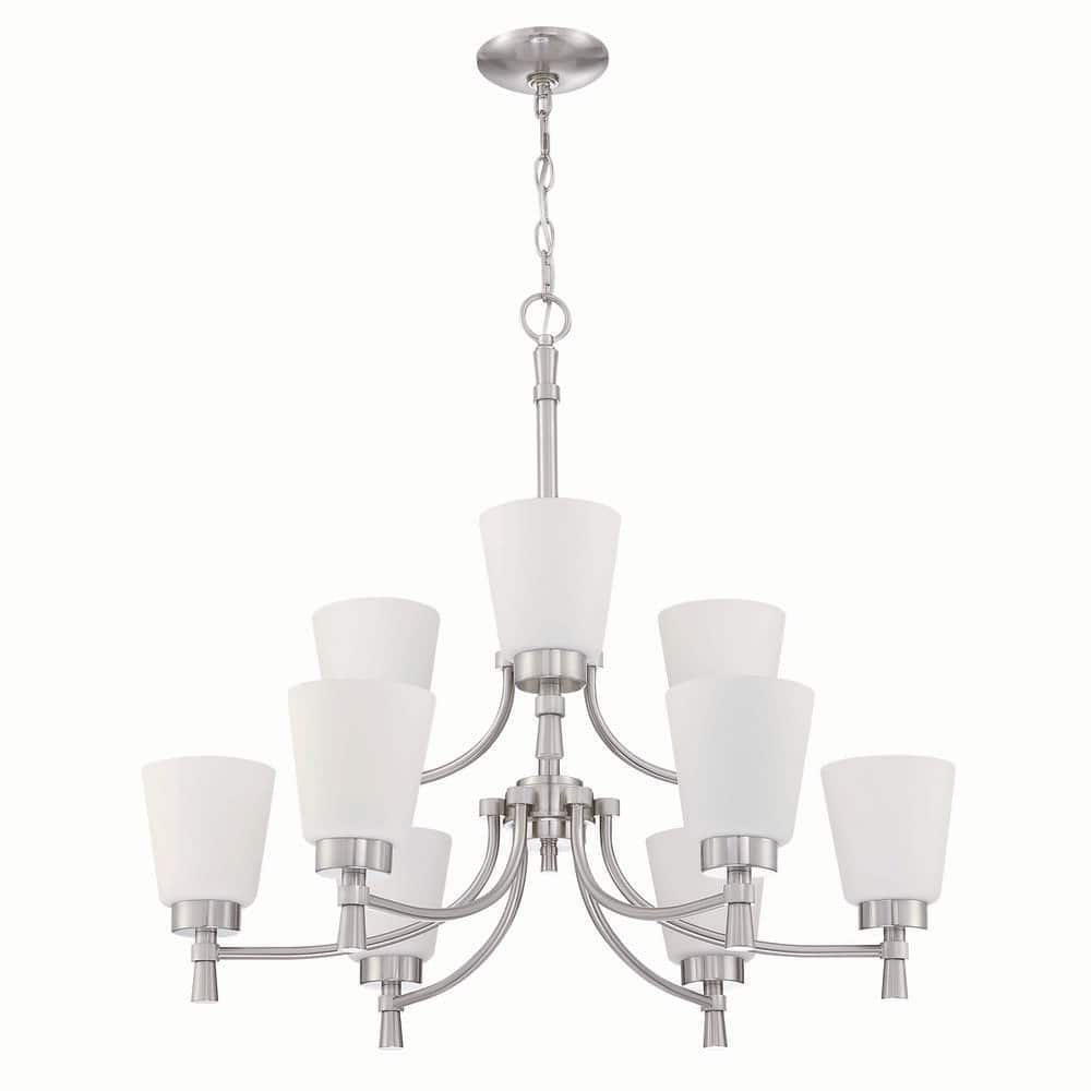 9 -Lights Hanging Ceiling Lights White Tiered Chandelier with Shaded price history on PriceWatchPro
