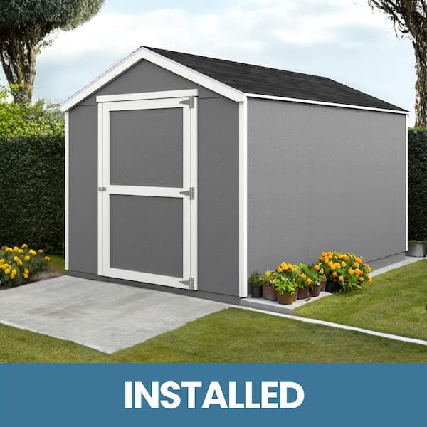 Handy Home Products Professionally Installed Madera 8 ft. W x 12 ft. D Outdoor Wood Storage Shed with Gray Shingles (96 sq. ft.)