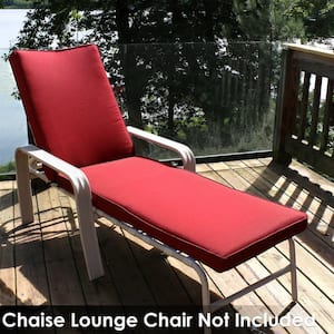 21 in. x 28 in.Outdoor Patio Chaise Lounge Cushion in Red