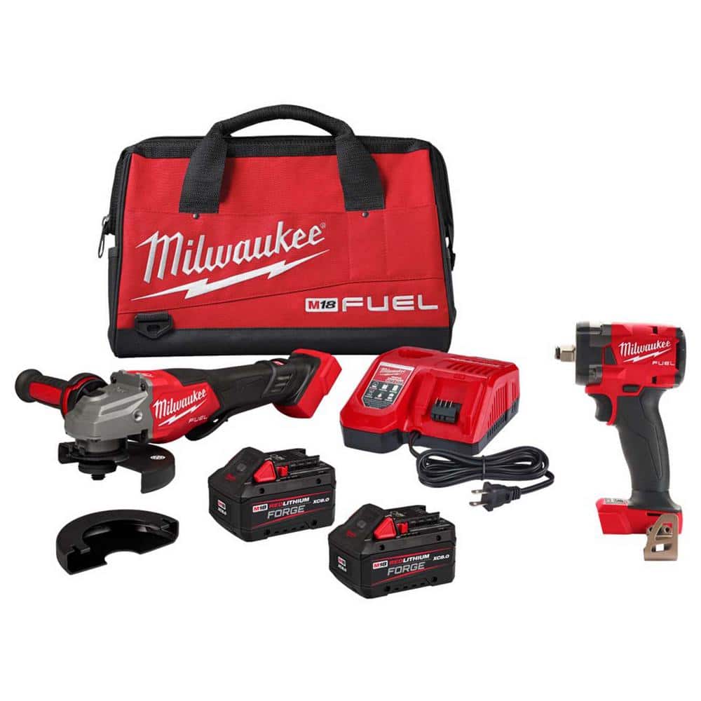 M18 FUEL 18-Volt Lithium-Ion Brushless Cordless 4-1/2 in./6 in. Braking Grinder w/Two XC 8.0 Ah Battery & Impact Wrench price history on PriceWatchPro