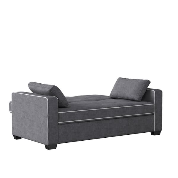 Lifestyle Solutions Serta Henley Convertible Sofa Queen Size 39 35 H x 72  35 W x 37 35 D Gray - Office Depot