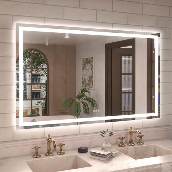 Orliva 60 in. W x 36 in. H Rectangular Frameless LED Wall Bathroom Vanity Mirror