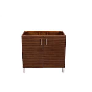Metropolitan 36 in. W x 33 in. H Single Bath Vanity Cabinet Only in American Walnut with Chrome Hardware