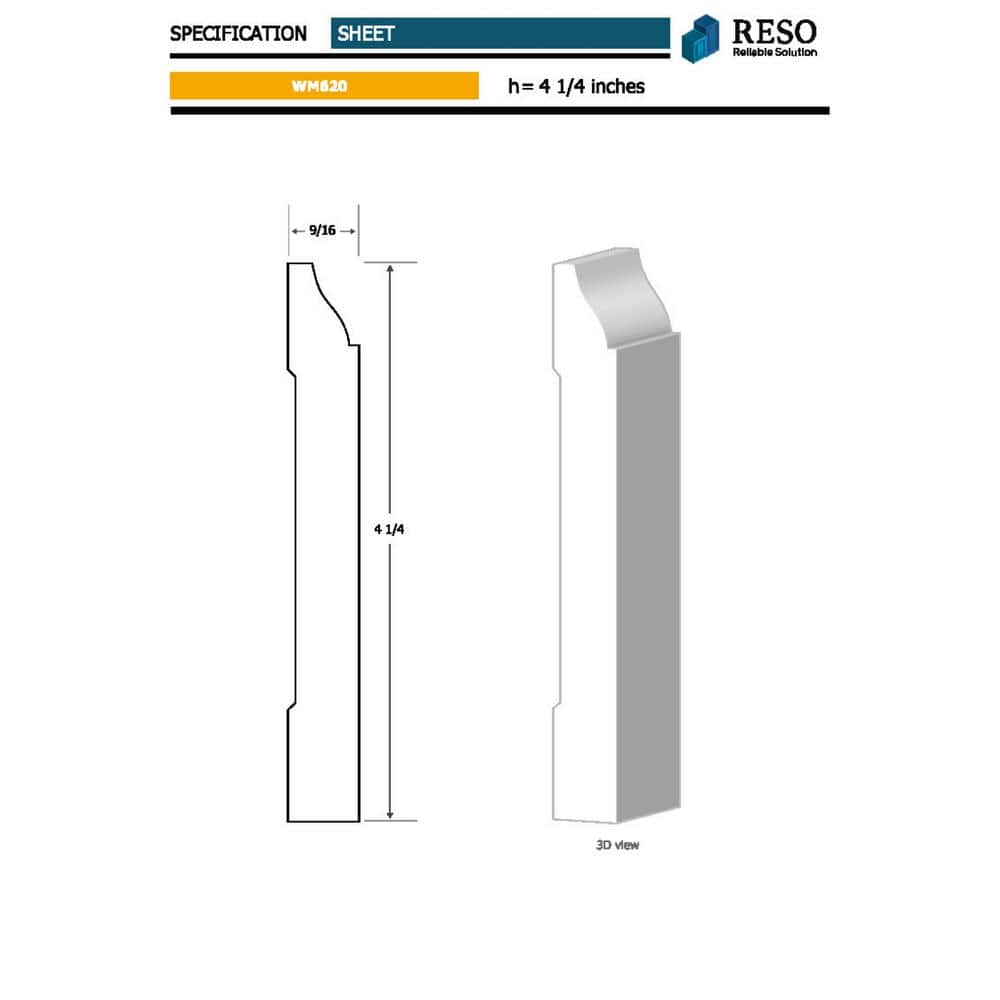 96 in. Primed Finger-Jointed Pine Wood Baseboard Molding
