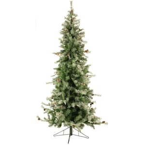 9-ft. Pre-Lit Buffalo Fir Green Slim Artificial Artificial Christmas Tree, Multi-Color LED Lights