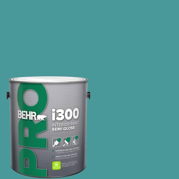 BEHR PRO 1 gal. #510D-6 Aquatic Green Semi-Gloss Interior Paint