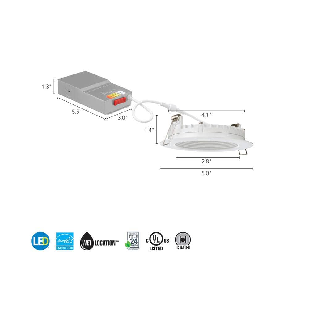 Wafer 5" White Aluminum LED Downlight for Indoor/Outdoor
